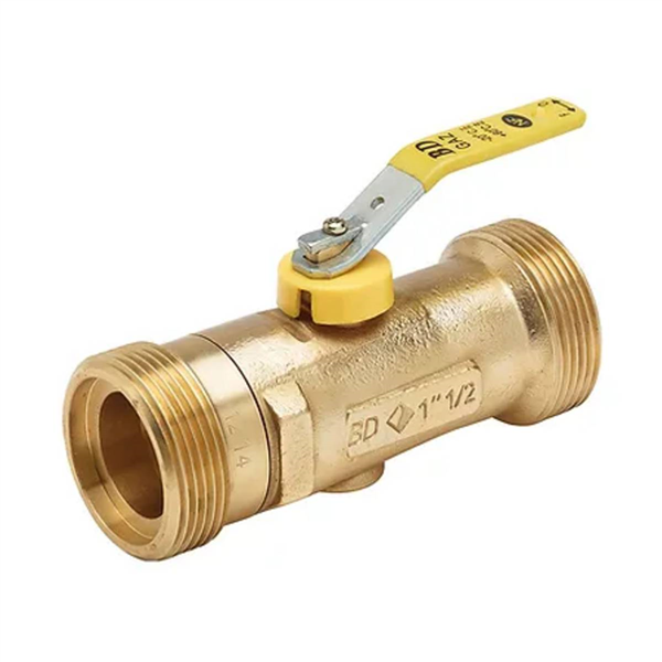 Robinet Chaufferie JPG DN15   double mâle G 3/4" poignée jaune métal / skinpack