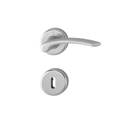 Ensemble sur rosace clé en L Ibiza Hoppe aluminium chromé - porte de 31 - 42 mm carré 7 mm