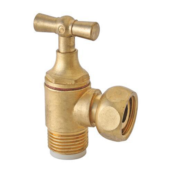 Robinet d'arrêt équerre pour WC - 3/8" - Tête à clapet - Laiton brut