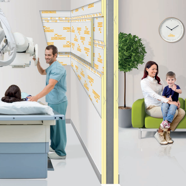 Plaque de plâtre protection rayons X sans plomb - Placo X-Ray Protection BA13 - 2,40 M x 0,60 M - ép. 12,5 MM