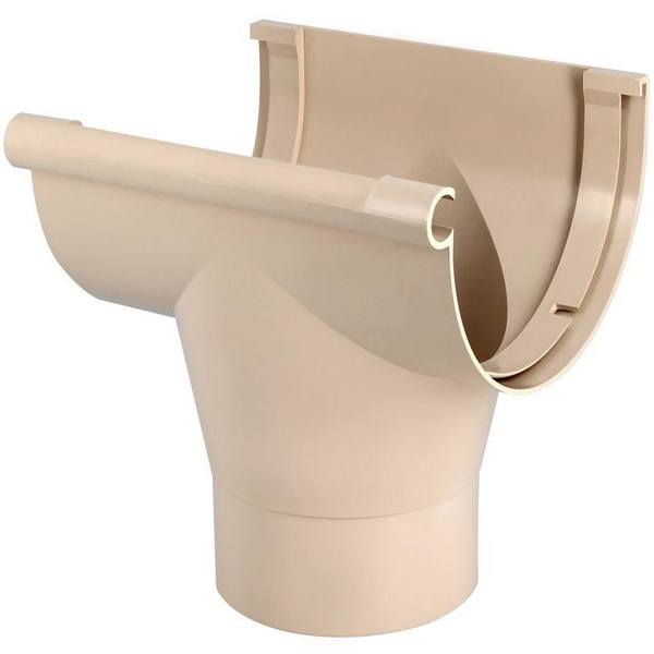 Naissance centrale à coller Nicoll NAC333S pour gouttière LG33 - Techtan - tube rond de 125 mm - sable