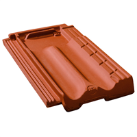 Tuile Marseille Héritage en terre cuite - BMI Monier - grand moule à faible relief - 43,3 x 26 cm - Rouge