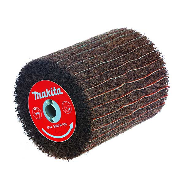 Brosse texture abrasive et lamelles papier Makita P-18057 - pour décapeur à rouleau 9741 - grain 80