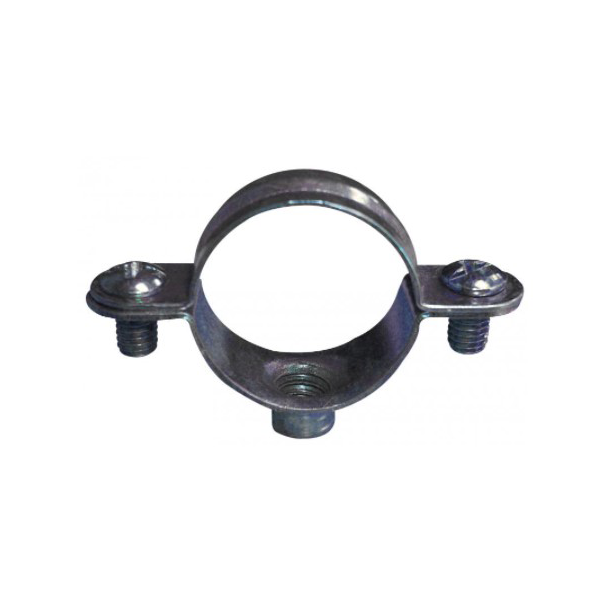 Collier sanitaire simple - Fixation tuyauteries plomberie - Ø14 mm - Acier zingué blanc - Lot de 20