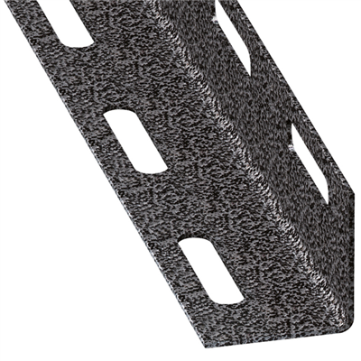 Cornière égale perforée en acier laminé à froid Gris martelé  27 x 27 mm sur 1 m