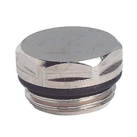 Bouchon plein laiton nickelé mâle 1/2" auto-étanche