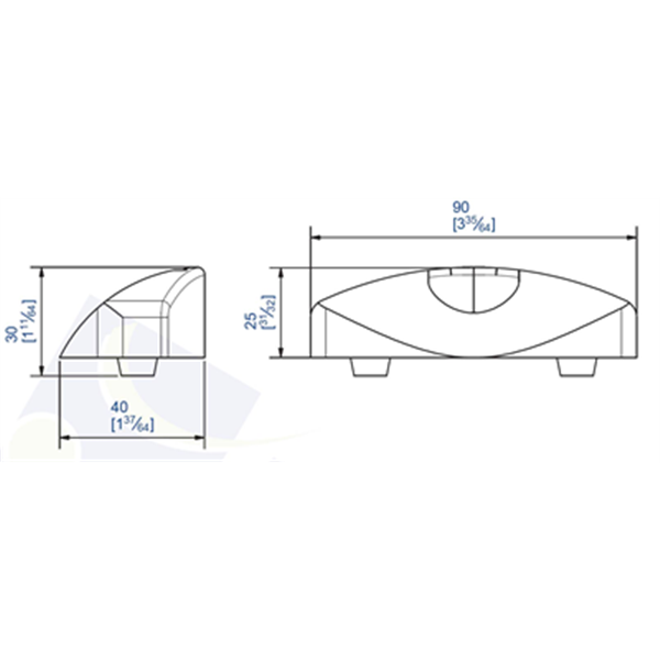 Guide nylon à visser pour U 30x30 mm longueur 120 mm