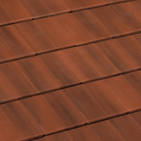 Tuile béton grand moule à aspect plat - Nobilee - Rouge vieilli - 42 x 33 cm