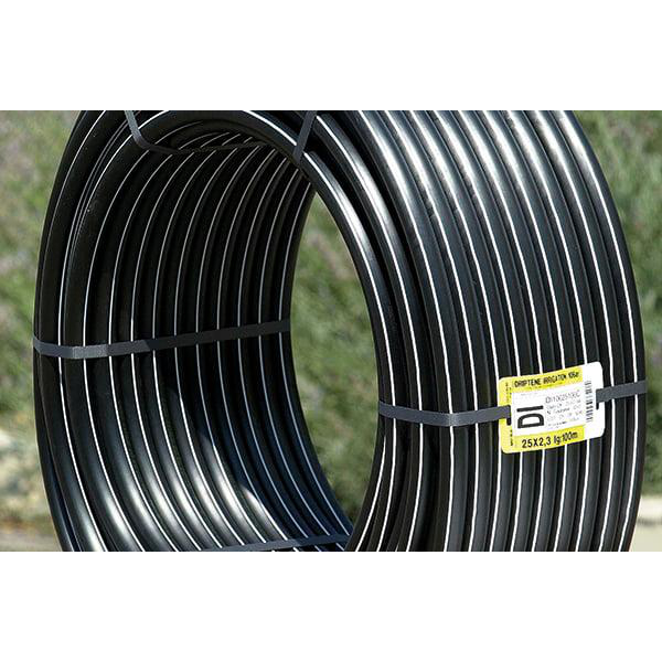 Tube PEHD irrigation PE80 noir bande blanche DRIPTENE - ⌀ 75 mm - 50,00 m