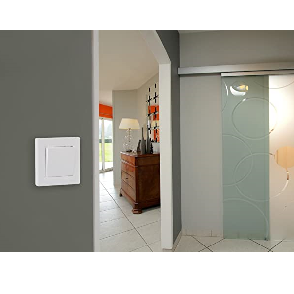 Interrupteur poussoir Schneider Asfora complet - à encastrer - blanc brillant - 6 A - 230 V