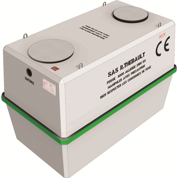 Fosse Toutes Eaux 4000 litres allégée préfiltre avec tampons