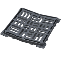 Grille carrée concave en fonte PMR C250 avec cadre - ouverture libre 640,0 mm x 640,0 mm