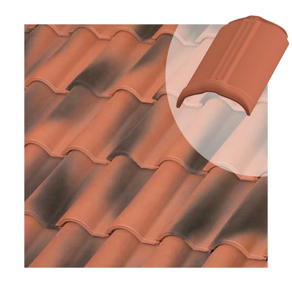 Faîtière circulaire Tejas Borja pour tuile mécanique et canal - coloris Nature rouge vieillie - 430 MM x 230 MM