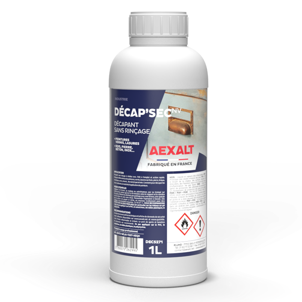 Décapant peinture, vernis, lasure sans rinçage - Décap'Sec 1L - Aexalt