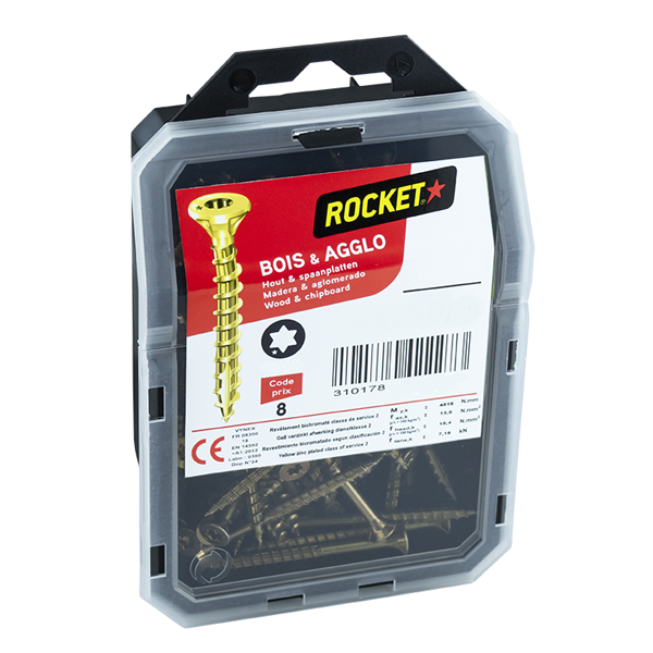 Vis bois et aggloméré tête fraisée Torx - acier bichromaté - 4,5 MM x 50,0 MM - filetage Partiel - Vybac de 100