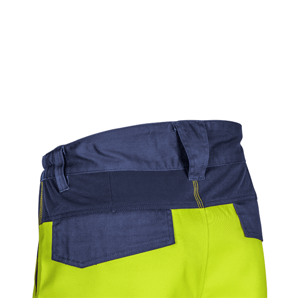 Pantalon de travail homme haute visibilité jaune/marine multipoches et bandes rétroréfléchissante - Hibana II - Taille 2XL