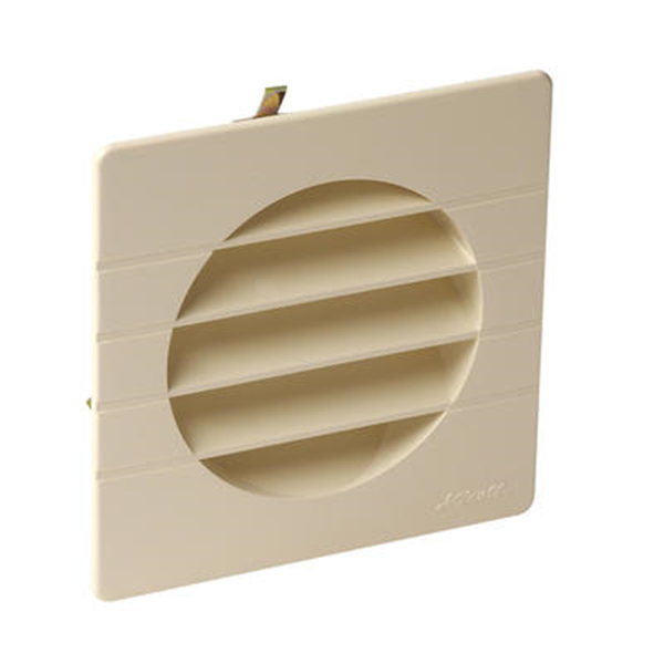 Grille de ventilation spécial façade pour tubes PVC avec moustiquaire - ⌀ 100 mm - Passage d'air 37 cm² - Beige