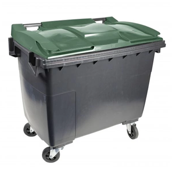 Conteneur Sulo Citybac en PEHD bac gris couvercle vert - 4 roues - capacité 660 litres