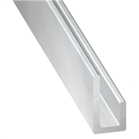 Cimaise en Aluminium brut - largeur 10 mm - épaisseur 1.5 mm - longueur 1 m