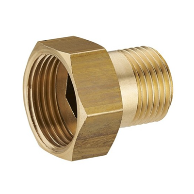 Raccord 2 pièces mâle femelle écrou libre pour compteur - M 15 x 21 - F 20 x 27 - Laiton