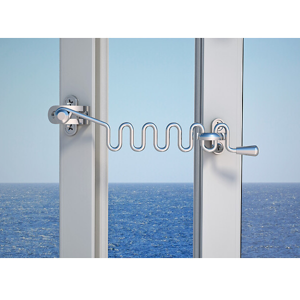 Entrebâilleur en serpentin métallique pour fenêtre Abus EFS - à visser - coloris blanc