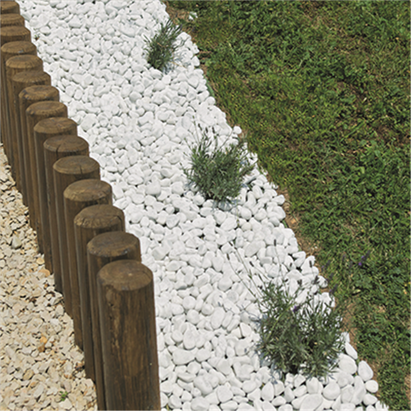 Gravillon décoratif roulé blanc de Carrare - granulométrie de 15 à 25 mm - Sac de 25 kg