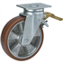 Roulette à platine pivotante avec frein - bandage polyuréthane sur jante alu - diamètre 125 mm - capacité 560 kg