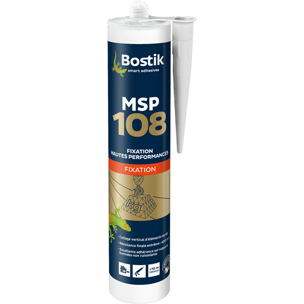 Mastic colle polymère MSP 108 en cartouche de 290 ml blanc