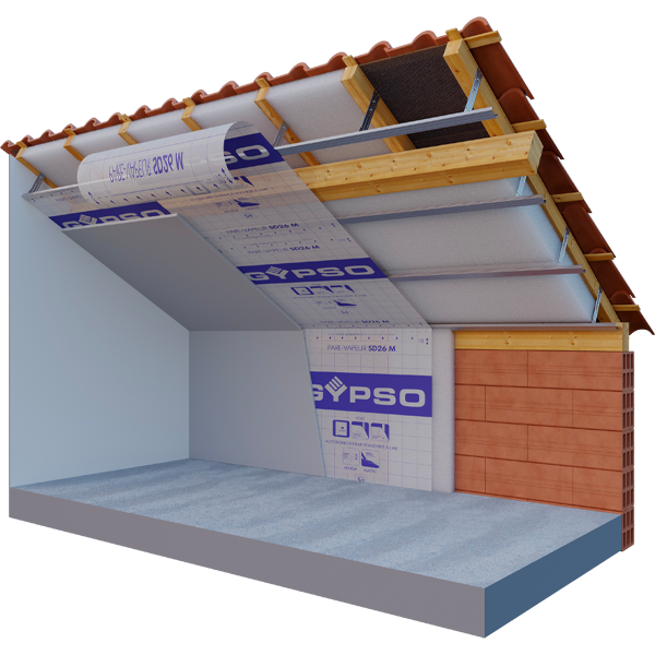 Pare vapeur Sd 26 m Gypso pour murs ossature bois et rampants de toiture - Rouleau de 1,50 x 50 m