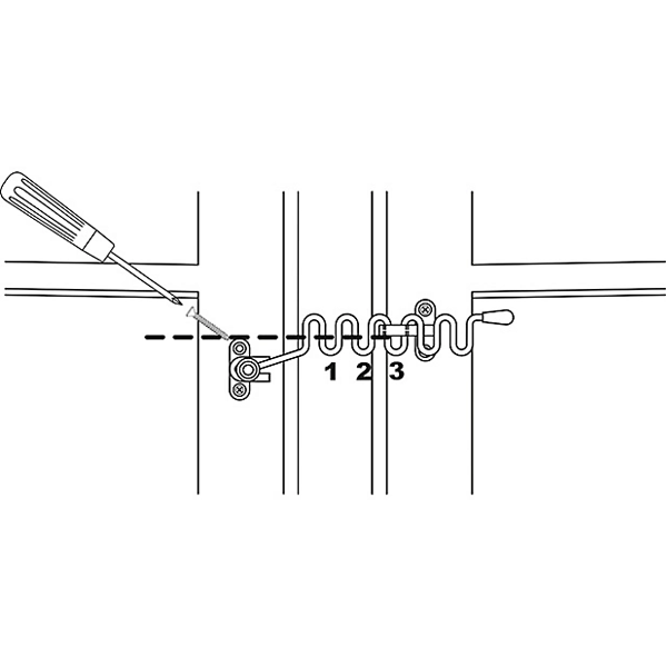 Entrebâilleur en serpentin métallique pour fenêtre Abus EFS - à visser - coloris blanc