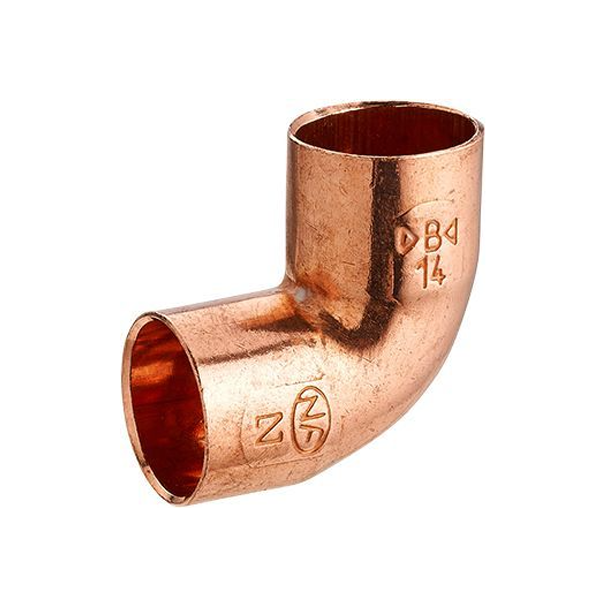 Coude à 90° double femelle à souder pour tube en cuivre - Diamètre 10 mm - Petit rayon - Cuivre