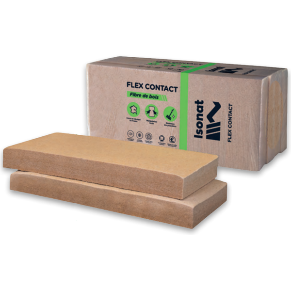 Panneau fibre de bois Isonat Flex 40 - isolation par l'intérieur - R = 3,80 m².K/W - 1,22 M x 0,58 M - ép. 145,00 MM