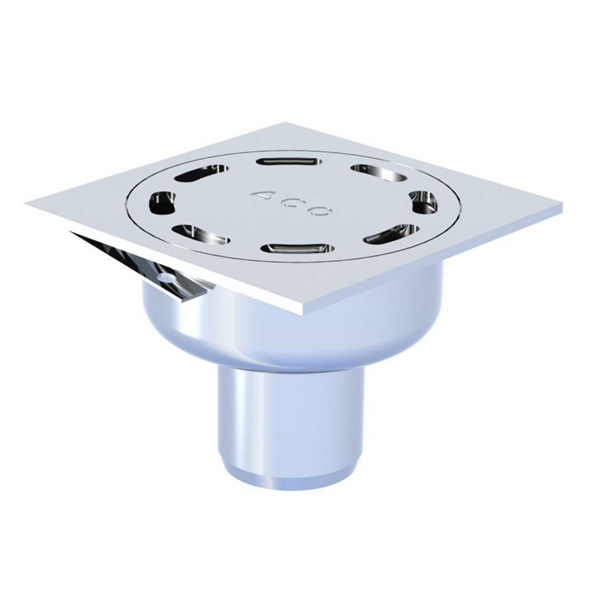 SIPHON ACO SHOWERDRAIN EKO 100x100MM INOX 304 COUV SLOT INOX 304 BRILLANT SORTIE