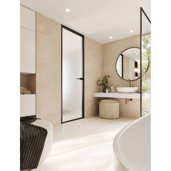 Carrelage intérieur effet béton ciré en grès cérame émaillé - Betonico - 60,0 CM x 60,0 CM - ép. 10,00 MM - Beige clair