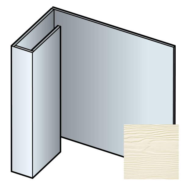 Profil de finition pour encadrement de fenêtre en bardage Cedral Lap - Aluminium laqué Blanc crème C07 - longueur 3,00 M