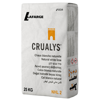 Chaux hydraulique naturelle blanche Lafarge Crualys - NHL 2 CE - sac de 25 kg