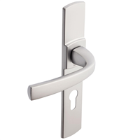 Ensemble poignée de porte à clé en I Vachette Muze - chrome velours - entraxe fixation 165 mm - carré 7 mm