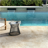 Carrelage extérieur en grès cérame émaillé effet pierre de Travertin Grip - 60,0 cm x 40,0 cm - ép. 10,00 mm