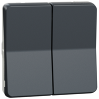 Interrupteur double va-et-vient Schneider Mureva Styl - IP55 - IK08 - gris anthracite - 10AX 250V