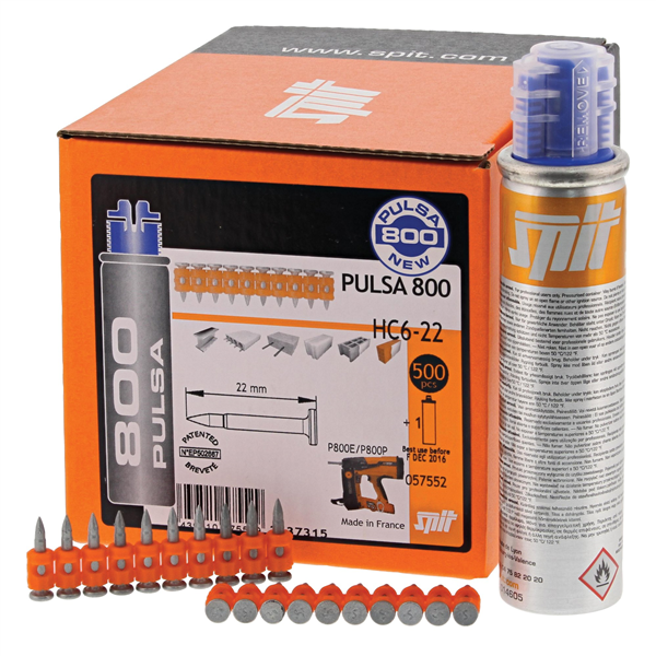 Clou HC6 longueur 27mm avec cartouche de gaz pour cloueur P800