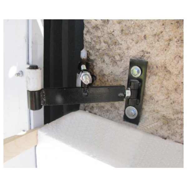 Corps de gond déporté pour isolation extérieure de 60 à 160 mm - Clavette Ø 14 mm - Acier noir