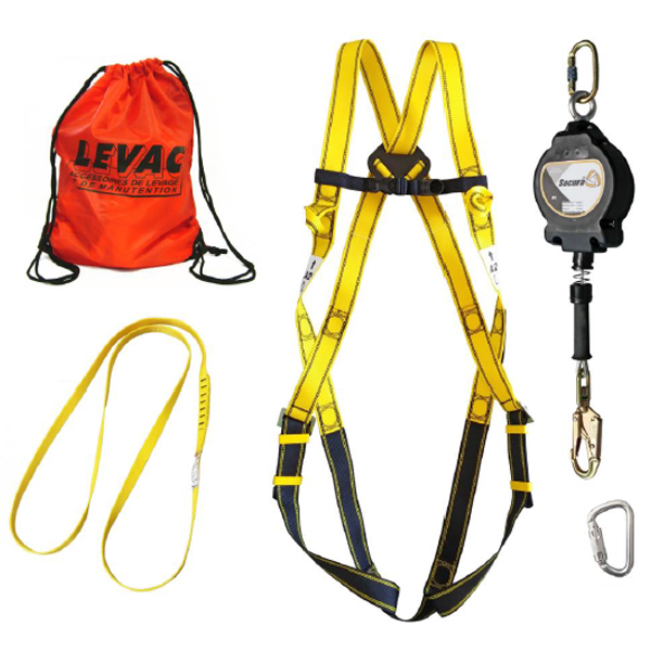 Kit harnais antichute Levac spécial étancheur avec antichute à rappel automatique 10 mètres