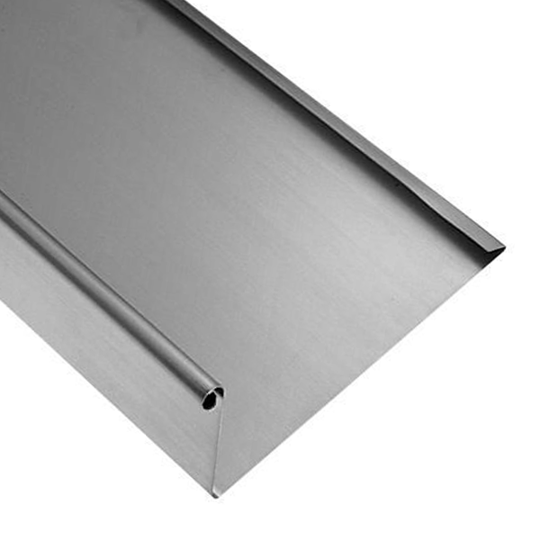 Gouttière Nantaise en zinc Naturel VMZINC avec pince et boudin - 333 MM - ép. 0,65 MM - H. 100 MM - 4 M
