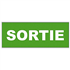 Panneau "Sortie" autocollant - Longueur 320 mm - Largeur 120 mm - PVC - Vert et blanc