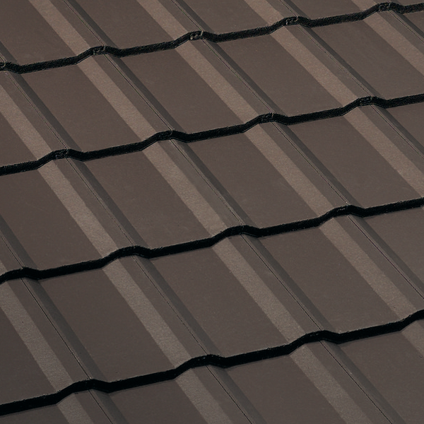 Tuile béton grand moule à faible relief - Perspective - Brun - 42 x 33 cm