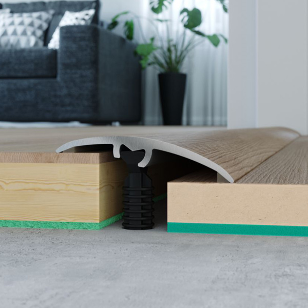 Barre de seuil 3en1 rattrapage de niveau - Egger - 37 MM x 5,0 MM x 1,86 M - Aluminium Décor Chêne Sherman Miel