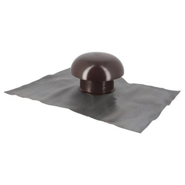 Chapeau de ventilation avec collerette d'étanchéité - diamètre 100 mm - marron