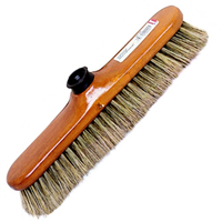 Balai d'intérieur droit en fibre naturelle de soie de Chine grise renforcée S/45 - sans manche