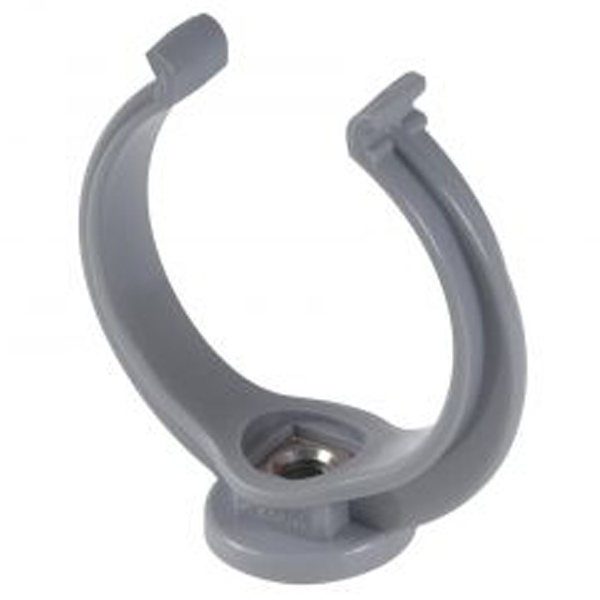 Collier de fixation forme lyre pour système d'évacuation des eaux usées - avec insert P.7/150 - polypropylène gris - Ø50 mm
