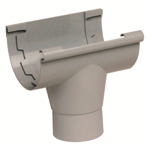 Naissance centrale à coller Nicoll NAC25 pour gouttière LG25 - Techtan - tube de descente de 80 mm - gris